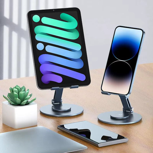 Adjustable Phone Stand 360 Degree Rotating Adjustable Foldable Aluminum Alloy Stand anti Slip Phone Holder Cradle Dock Thick