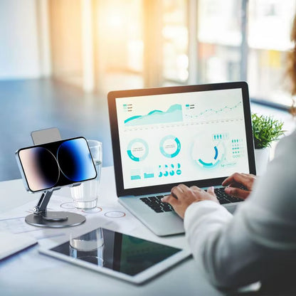 Adjustable Phone Stand 360 Degree Rotating Adjustable Foldable Aluminum Alloy Stand anti Slip Phone Holder Cradle Dock Thick