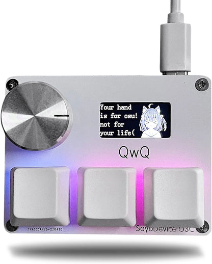 Sayodevice OSU O3C Rapid Trigger Hall Switches - Magnetic Keyboard with Knob and Screen
