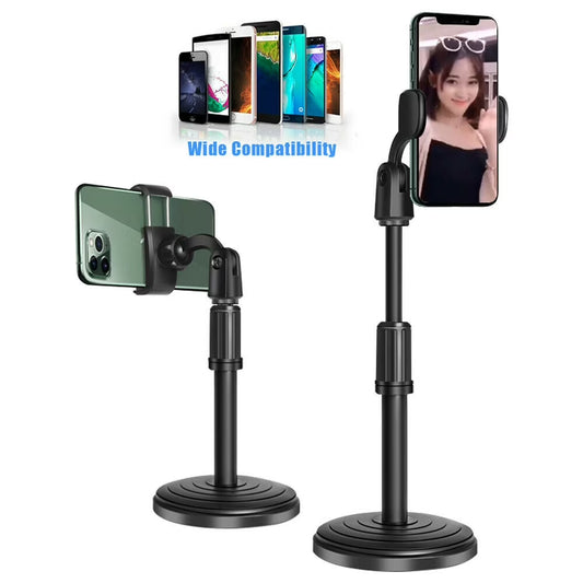 360° Adjustable Desktop Cell Phone Stand , Stabilize Stand Holder for Mobile Phone (All Size) , Black