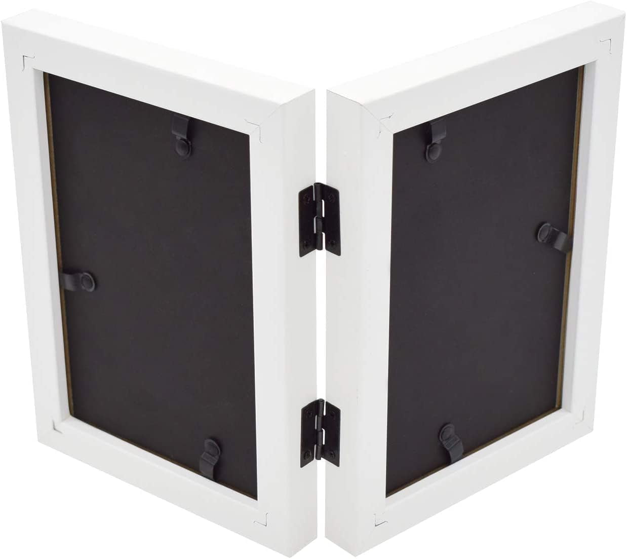 , 4X6 Double Hinged Picture Frame, Two Photo Folding Frames, for Wedding Family Pictures Collage (White, Double, 4X6)