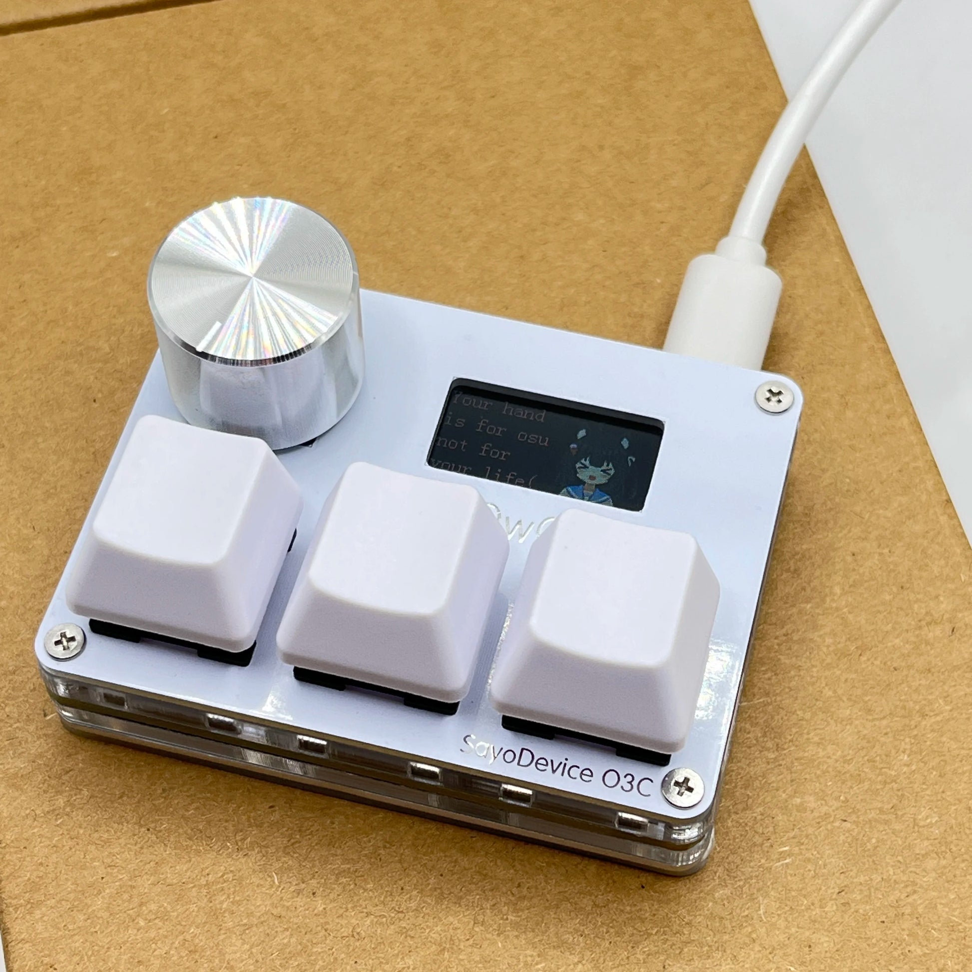 Sayodevice OSU O3C Rapid Trigger Hall Switches - Magnetic Keyboard with Knob and Screen