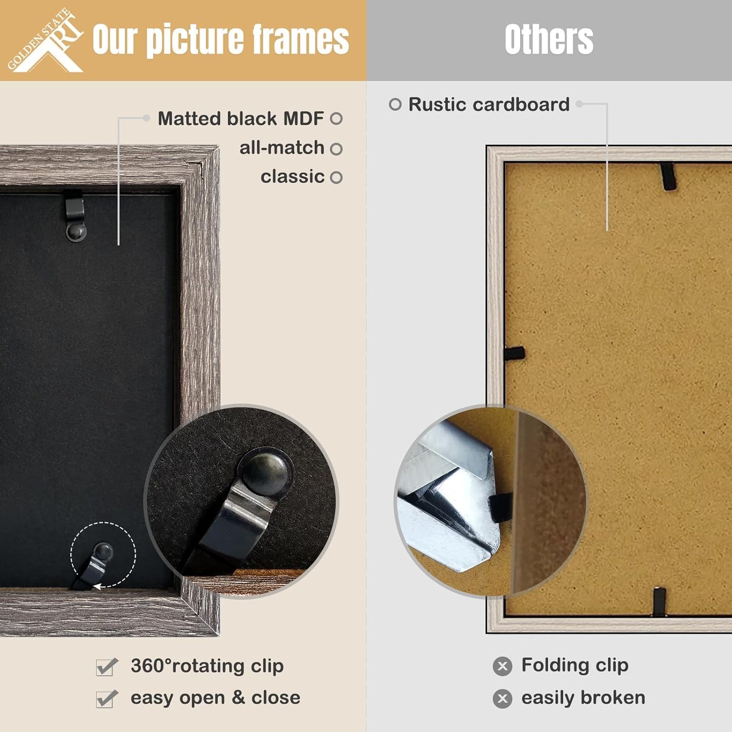 5X7 Double Picture Frame Vertical Hinged Photo Frame 2 Opening Folding Family Frames Collage, with Real Glass (5X7, Brown, 1-Pack)