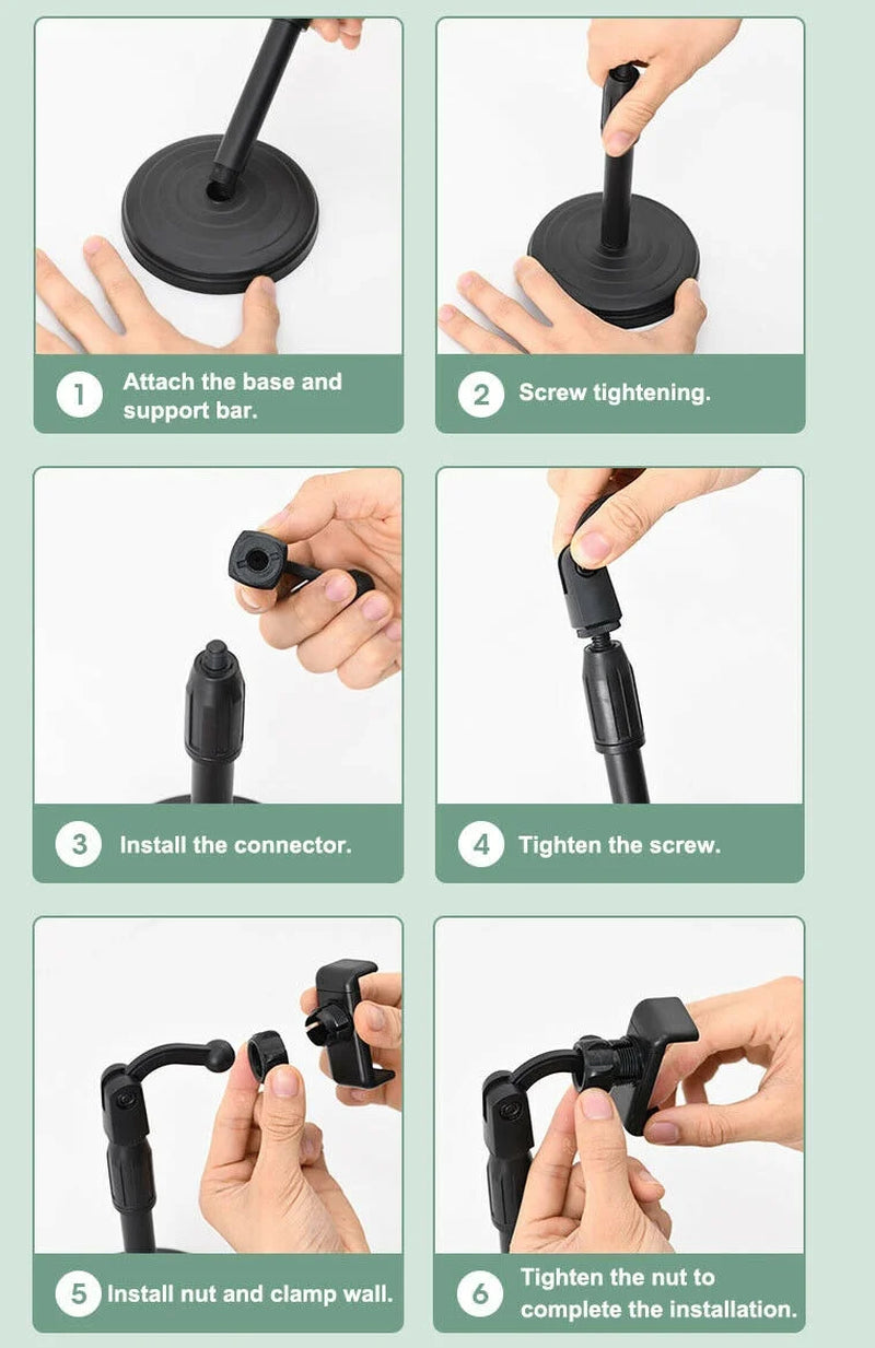 360° Adjustable Desktop Cell Phone Stand , Stabilize Stand Holder for Mobile Phone (All Size) , Black