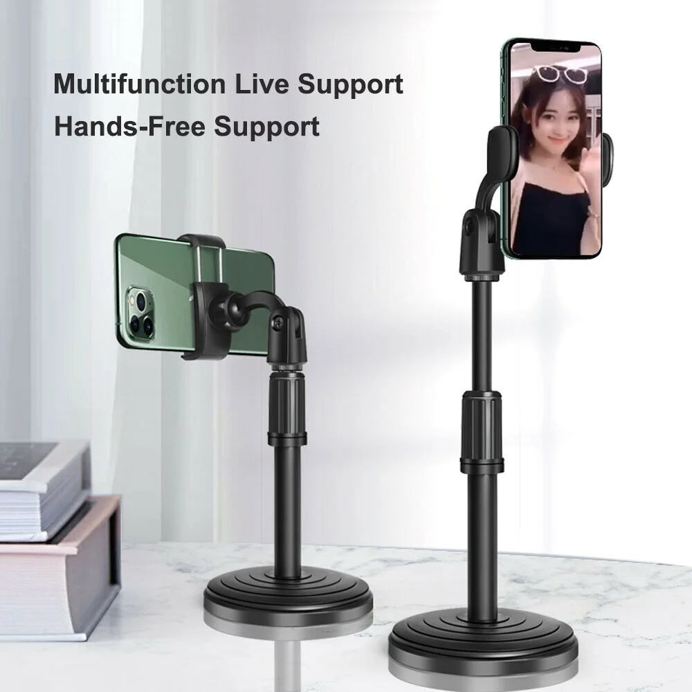 360° Adjustable Desktop Cell Phone Stand , Stabilize Stand Holder for Mobile Phone (All Size) , Black