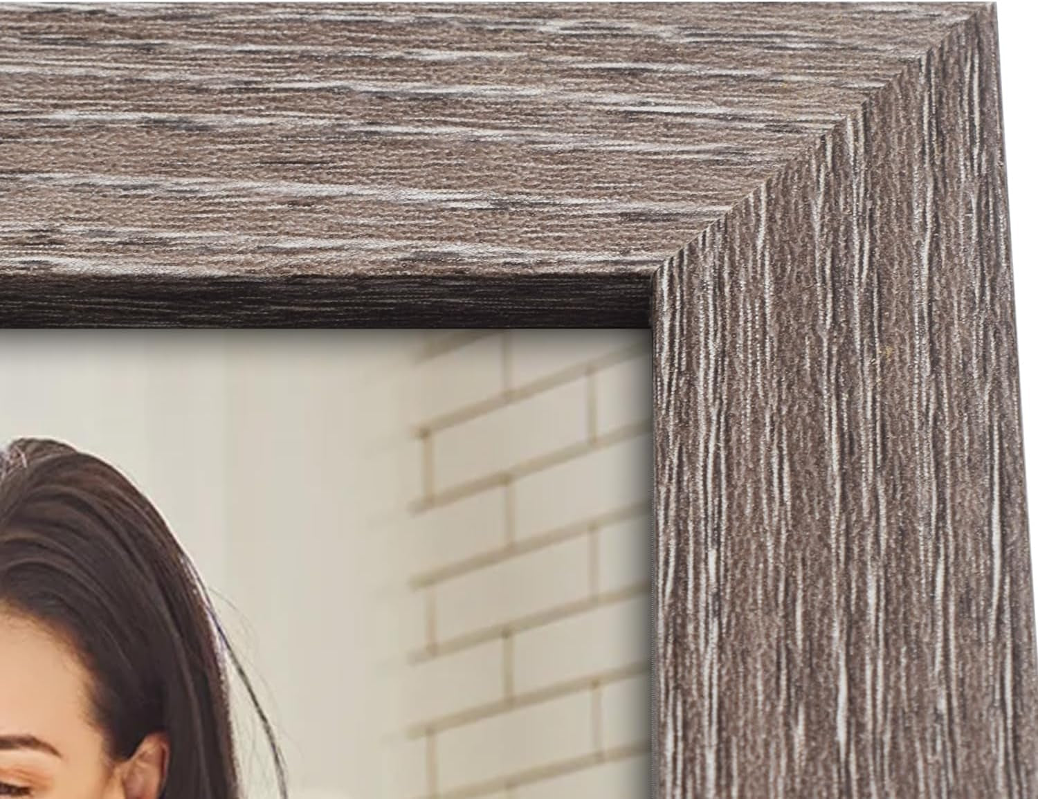 5X7 Triple Hinged Picture Frame, Three Photo Folding Frames, for Wedding Family Pictures Collage (Grey, Triple, 5X7)