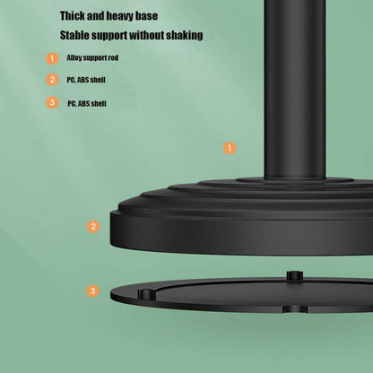 360° Adjustable Desktop Cell Phone Stand , Stabilize Stand Holder for Mobile Phone (All Size) , Black